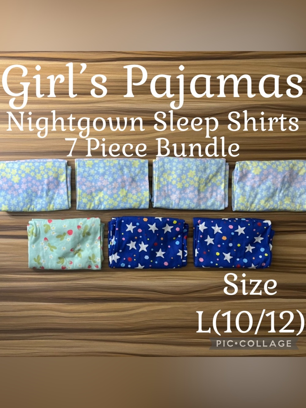 Girls Clothes Target Cat & Jack 7 Piece Bundle Nightgowns Sleep Shirts L(10/12)